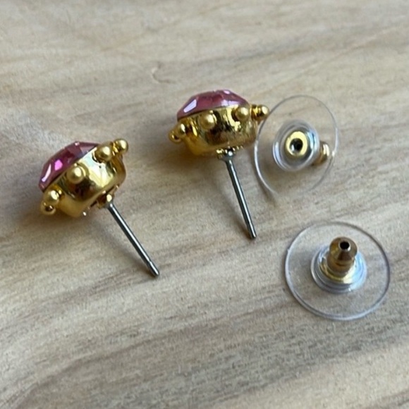 Kate Spade Flying Colors Bezel Stud Earrings in Pink NEW! - Picture 2 of 4